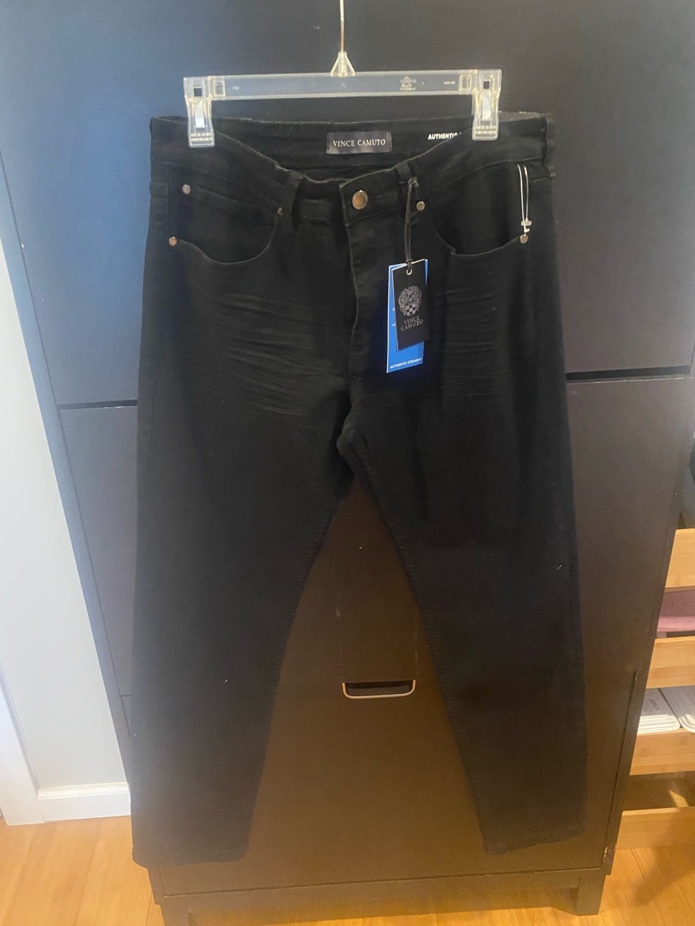 Vince Camuto Men’s Authentic Straight Black Jeans
